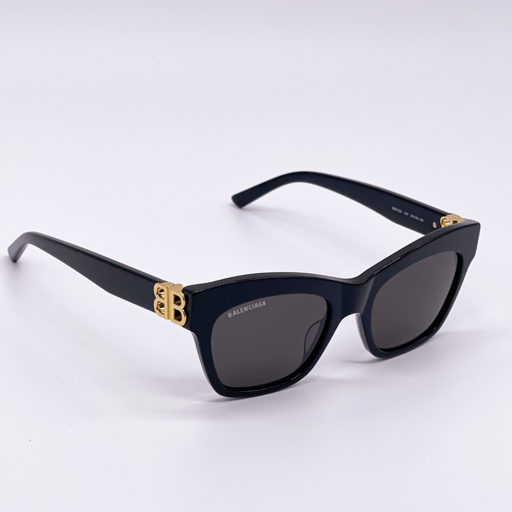 NEW BALENCIAGA BB0132S 001 BLACK CAT EYE SUNGLASSES - Picture 9 of 12